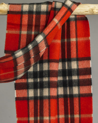 Red Thomson Tartan Wide Cashmere Scarf